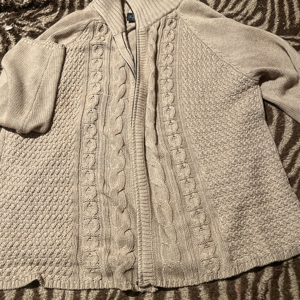 Southern Lady Beige Cable Knit Cardigan